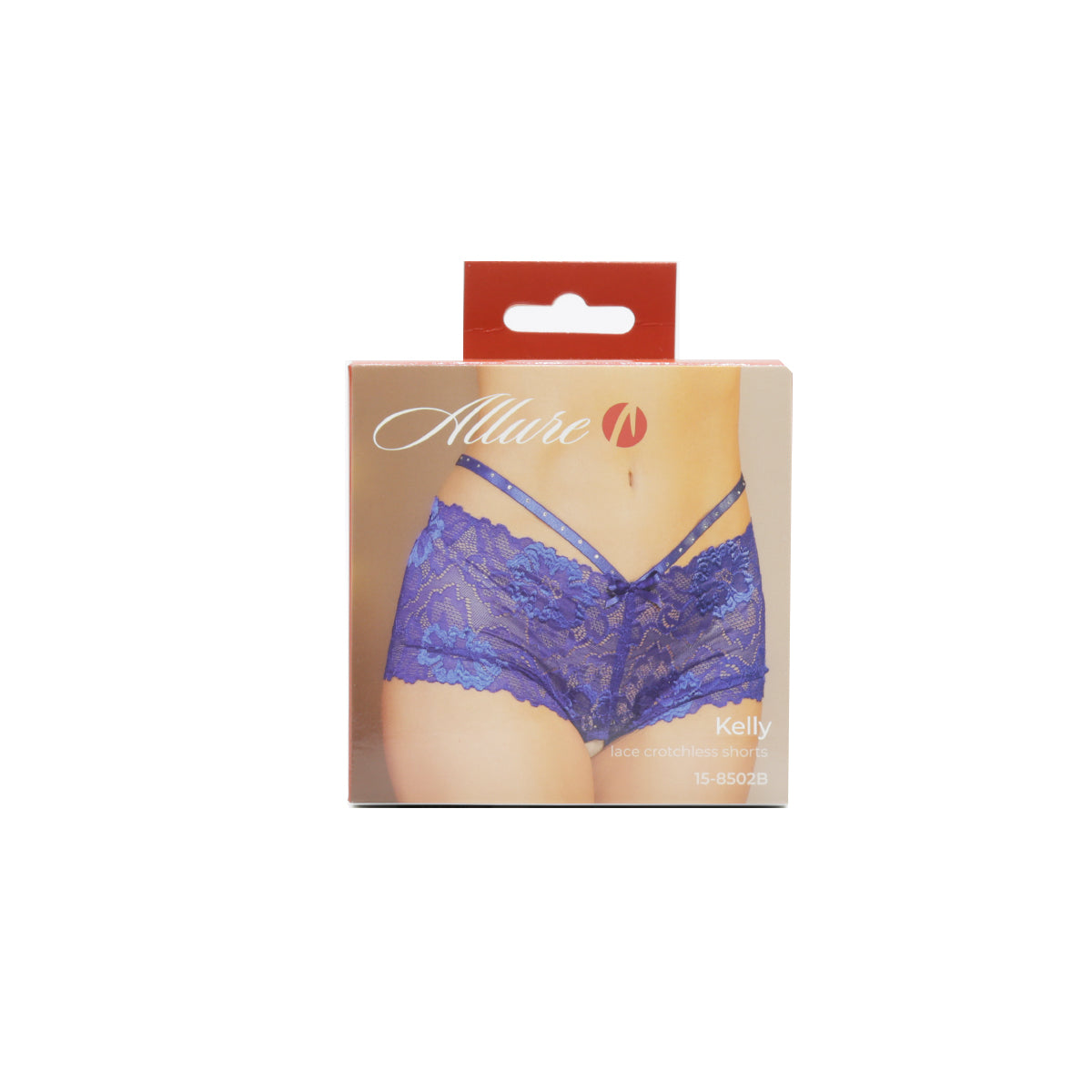 Allure - Kelly Lace Crotchless Shorts - Blue