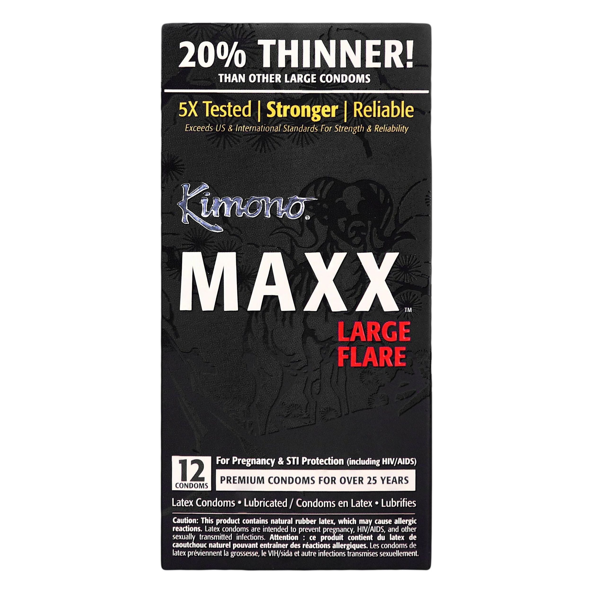Préservatifs Kimono Maxx Large Flare - Paquet de 12