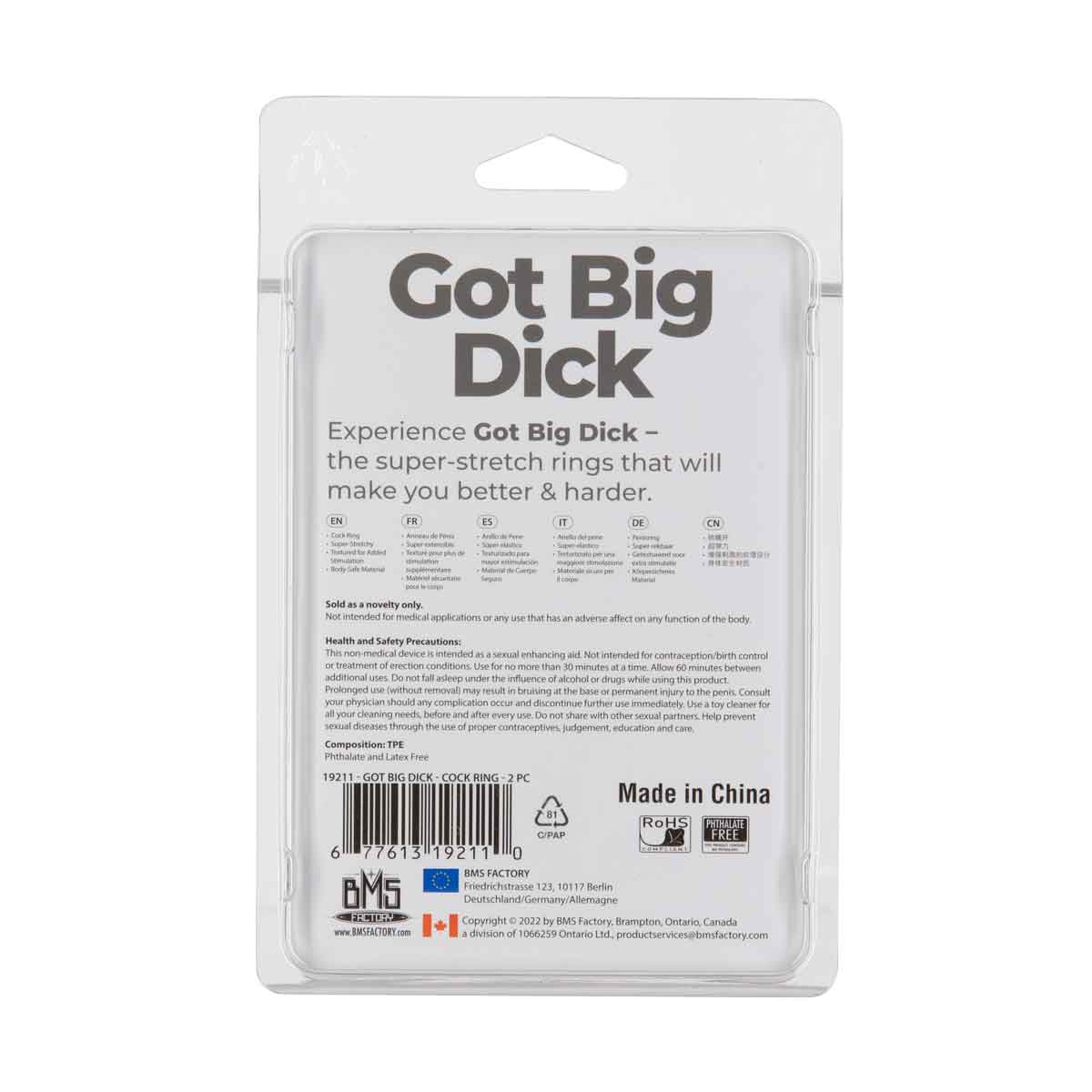 Got Big Dick - Super Stretch Cock Rings - Black - 2 Pack