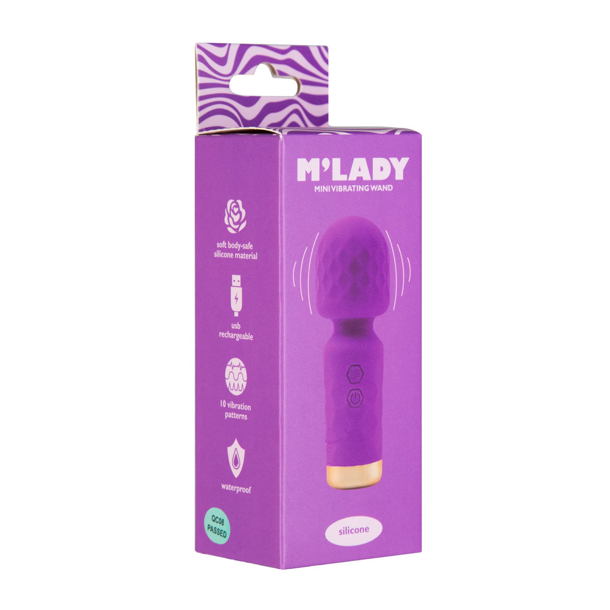 M'Lady - Mini Silicone Vibrating Wand - Purple