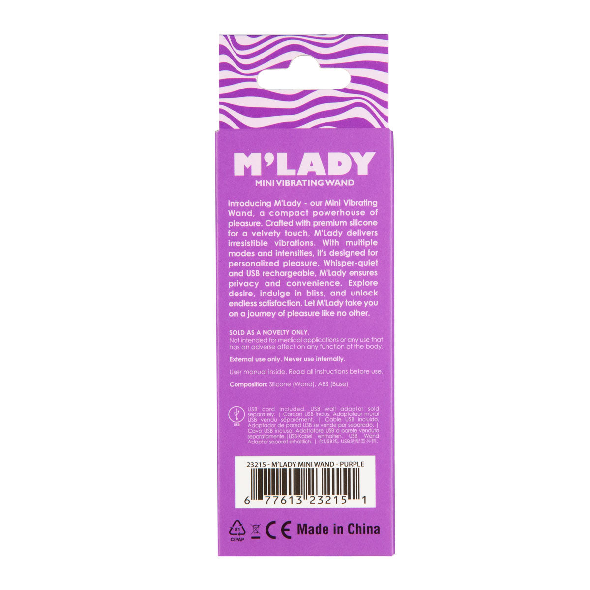 M'Lady - Mini Silicone Vibrating Wand - Purple