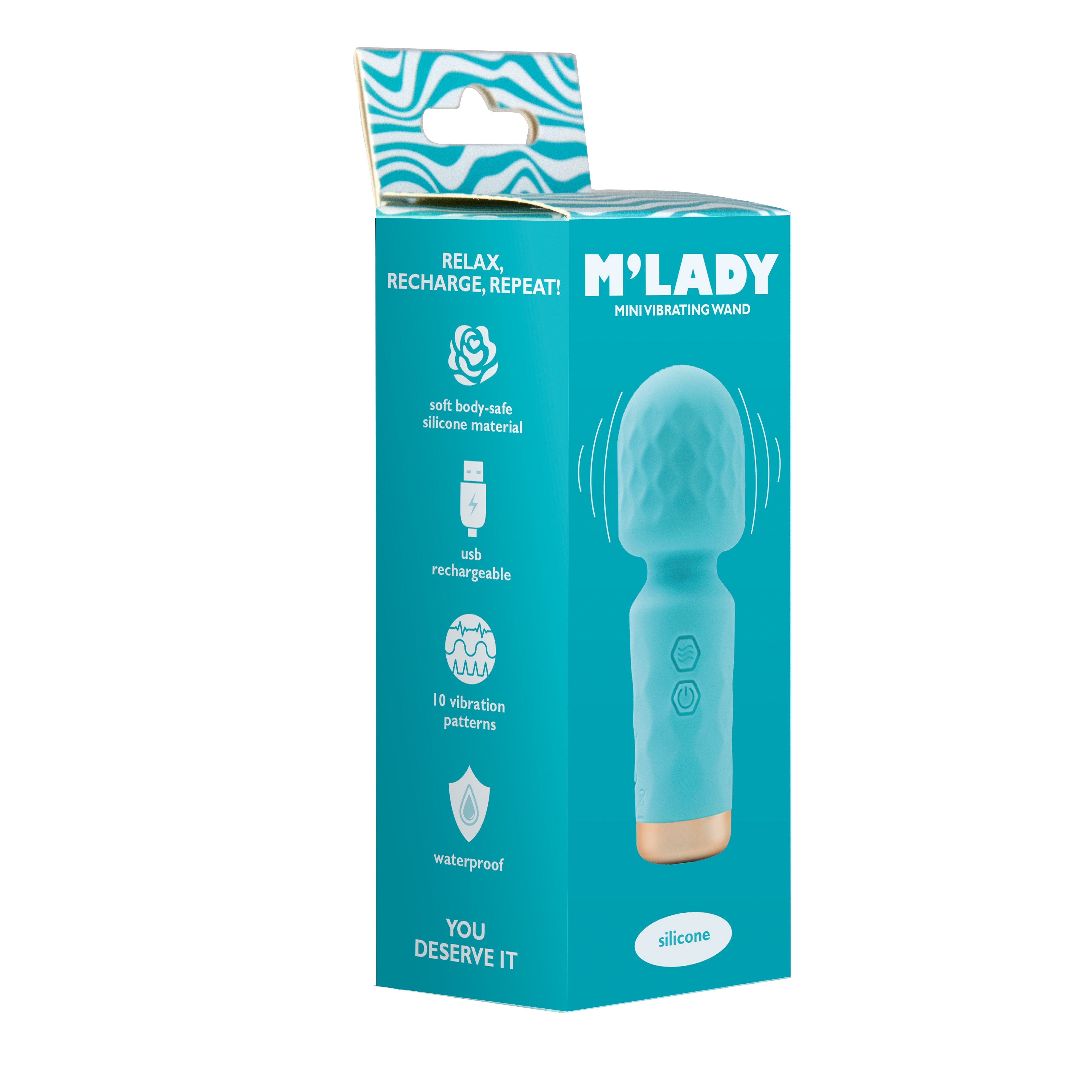 M'Lady – Mini baguette vibrante – Bleu sarcelle