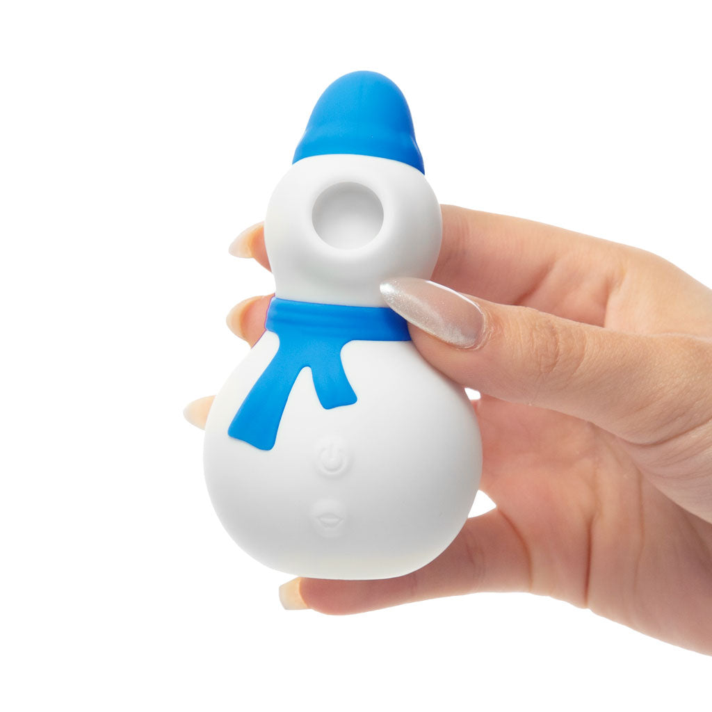 Snowy Kiss - Snowman Clitoral Stimulator with Suction - Blue & White