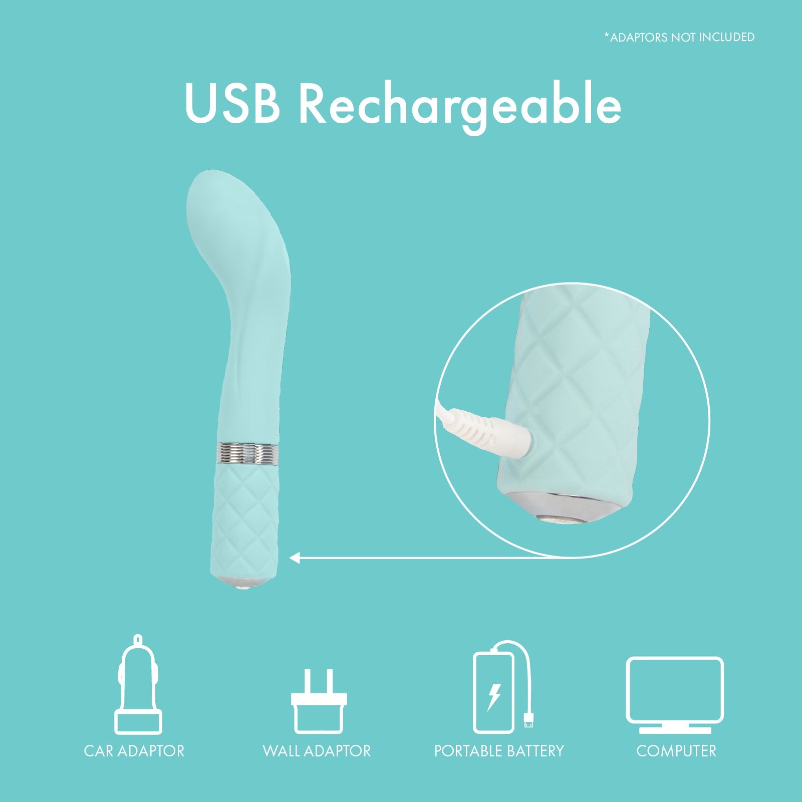 Pure Love® - Vibromasseur Point G avec Cristal Swarovski® – Bleu sarcelle