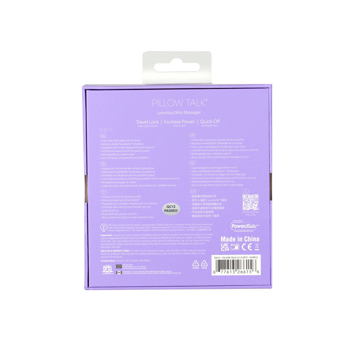 Pillow Talk - Édition spéciale Flirty - Mini masseur luxueux - Rechargeable - Violet
