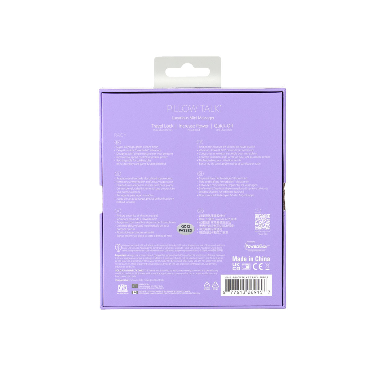 Pillow Talk - Édition spéciale coquine - Mini masseur luxueux - Rechargeable - Violet