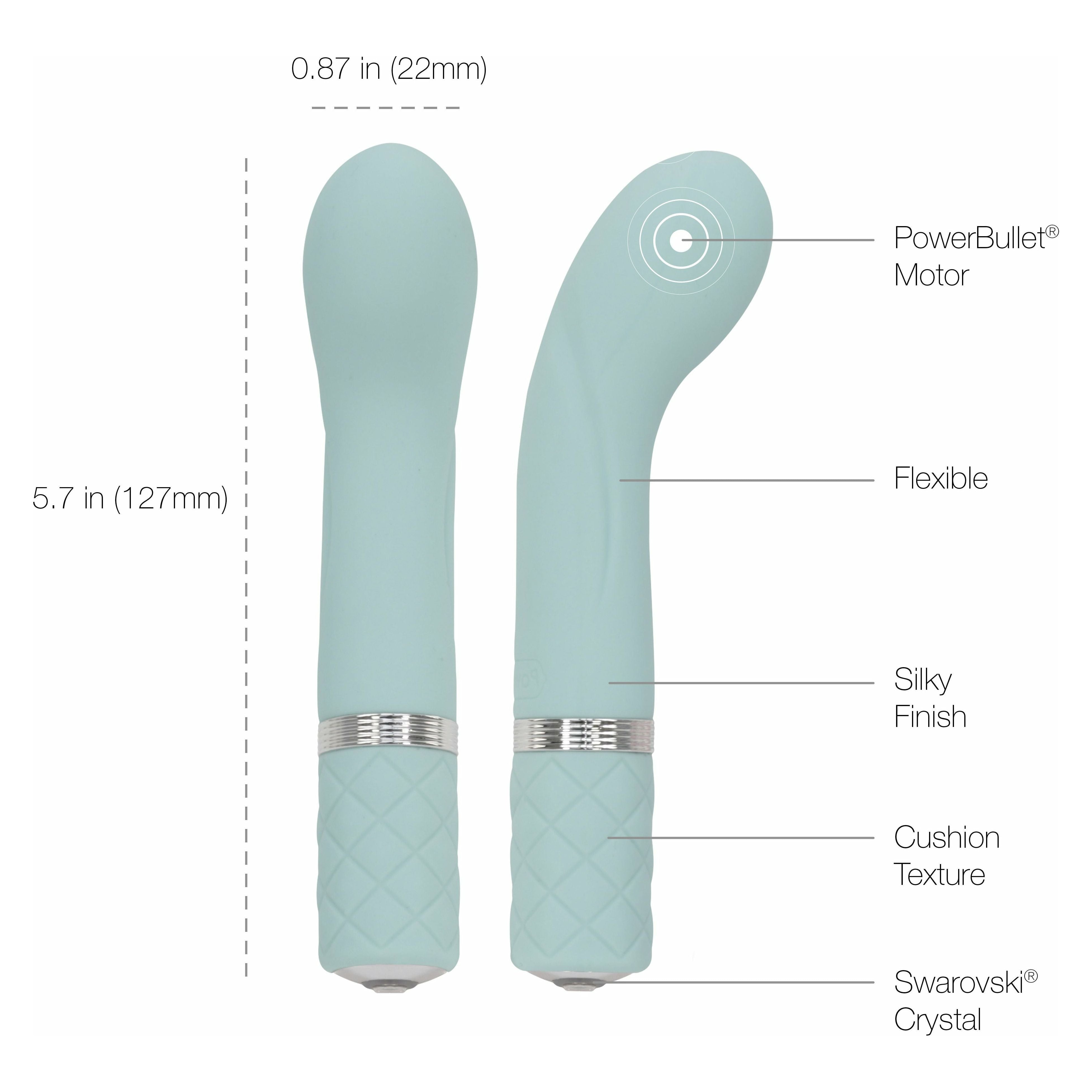 Pillow Talk - Mini-vibreur Hot - Rechargeable - Bleu sarcelle