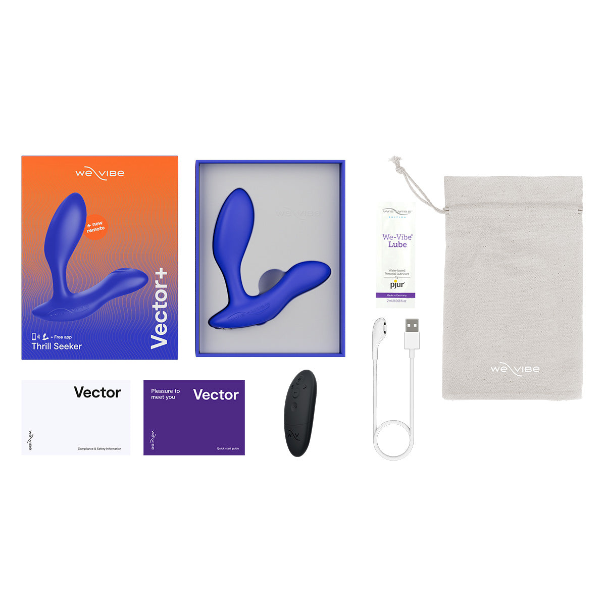 We-Vibe® Vector+ - Vibrating Prostate Massager - Royal Blue