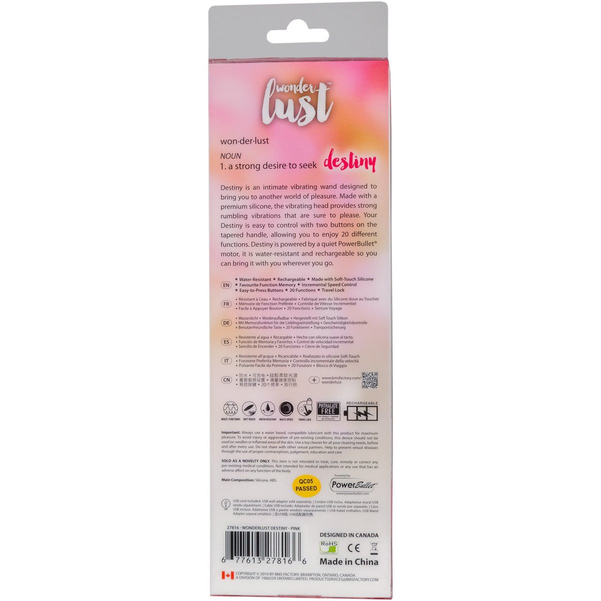 Wonderlust - Destiny - Baguette vibrante - Rechargeable - Rose
