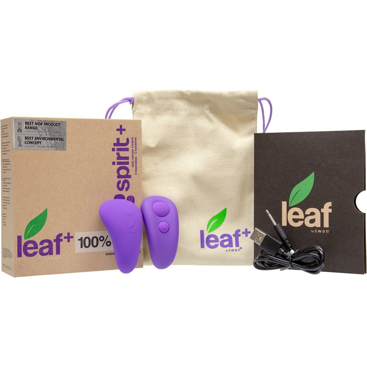 Swan - Leaf+ - Vibrateur culotte Spirit+ avec télécommande - Rechargeable - Violet
