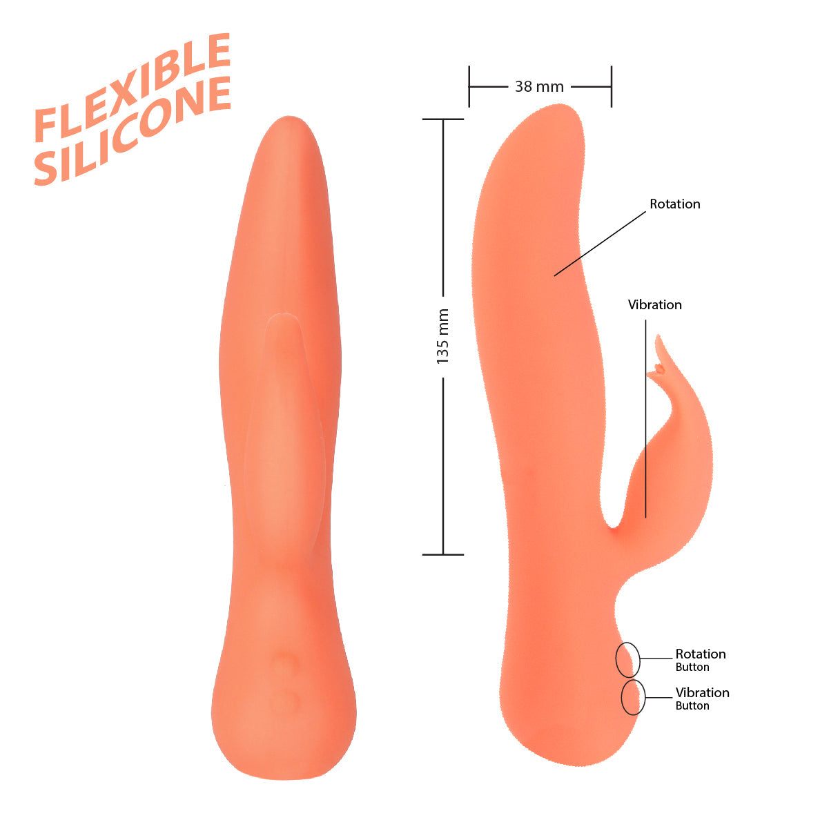 Swan - Blossom - Vibrateur Double Action - Corail