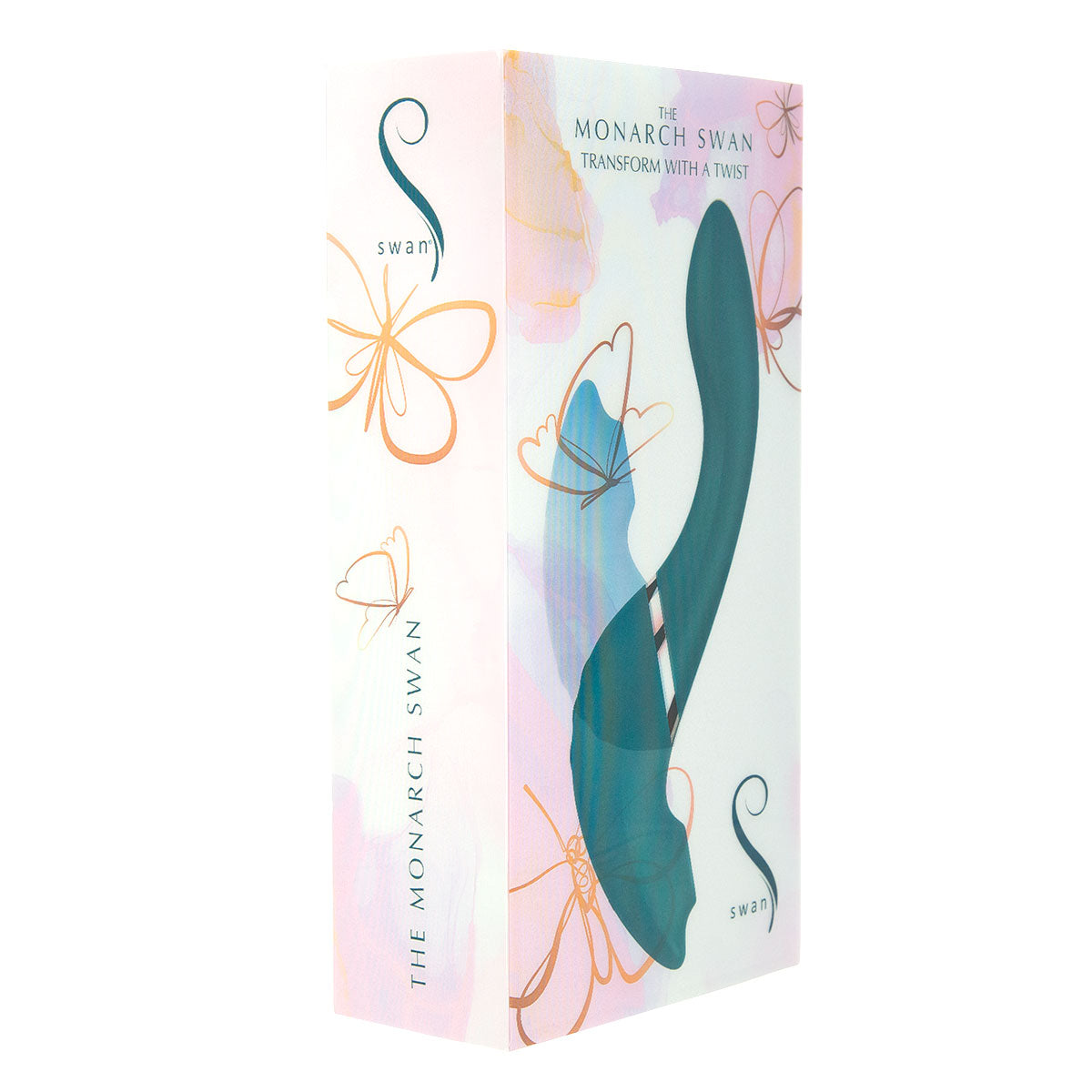 Swan - Monarch - Transform With A Twist Vibrator & Stimulator - Teal