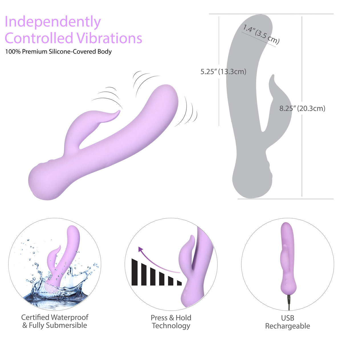 Swan - Duchess - Dual Vibrator - Rechargeable - Lilac