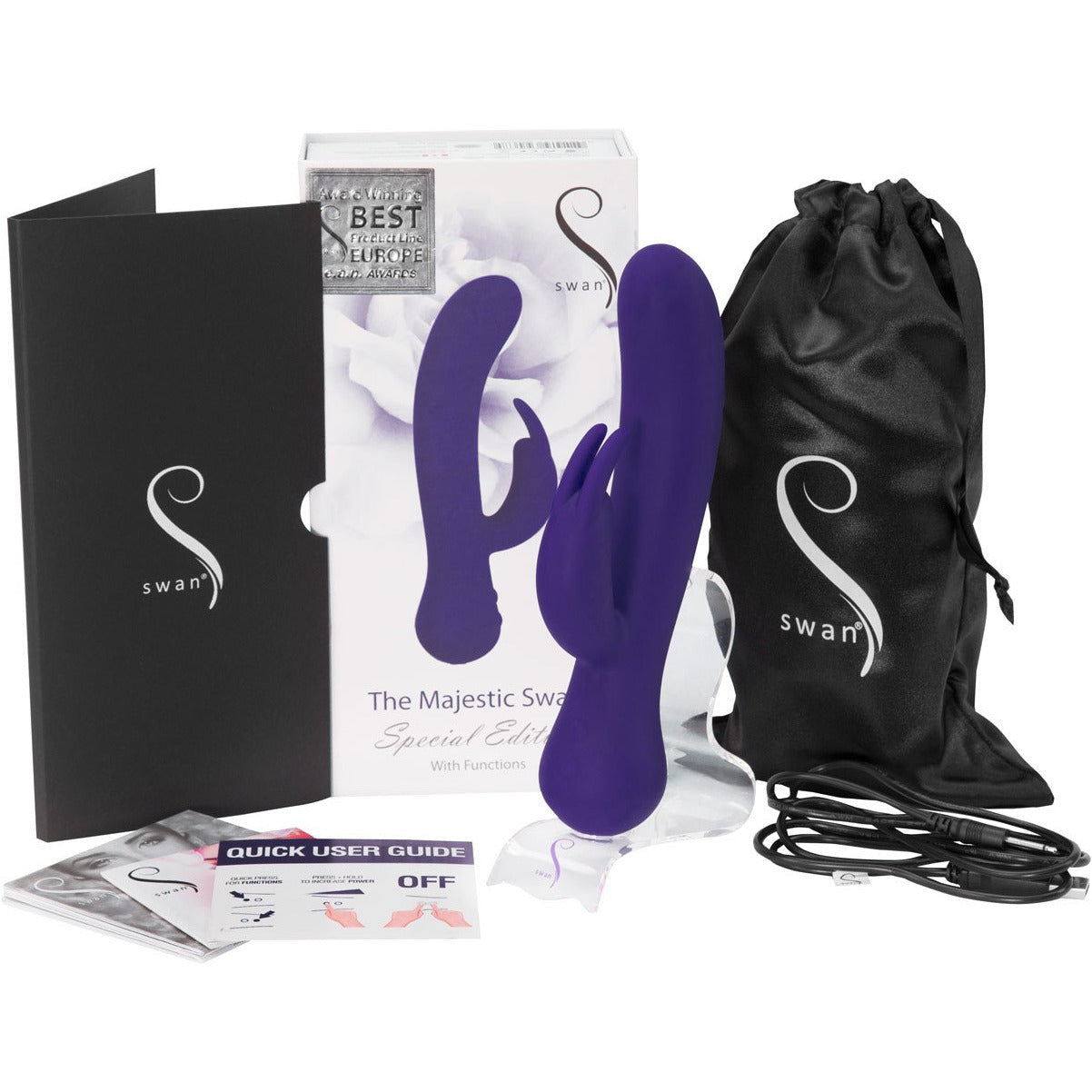 Swan - Majestic Swan - Special Edition Rabbit Vibrator - Purple