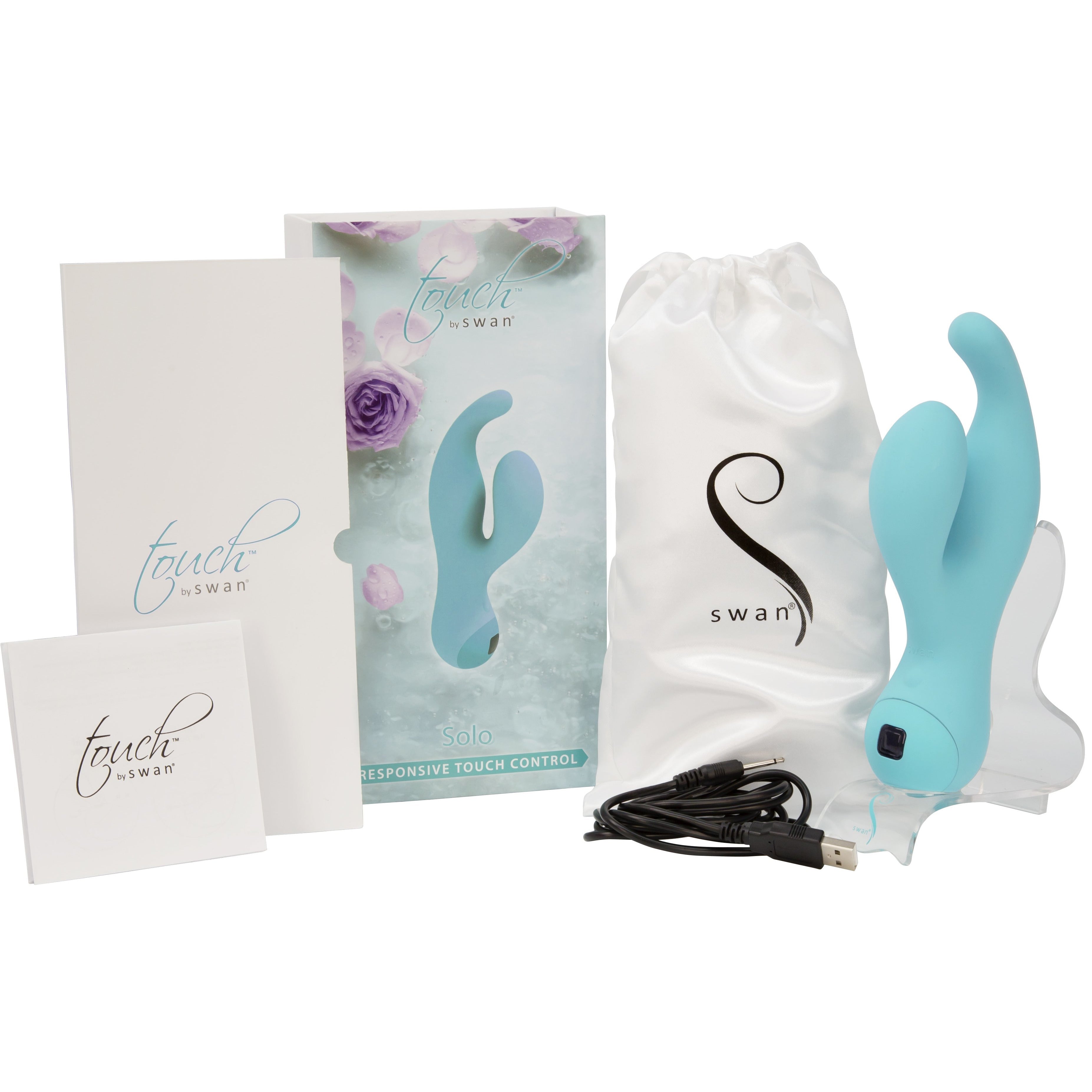 Swan - Touch - Solo - Double vibromasseur - Rechargeable - Bleu sarcelle