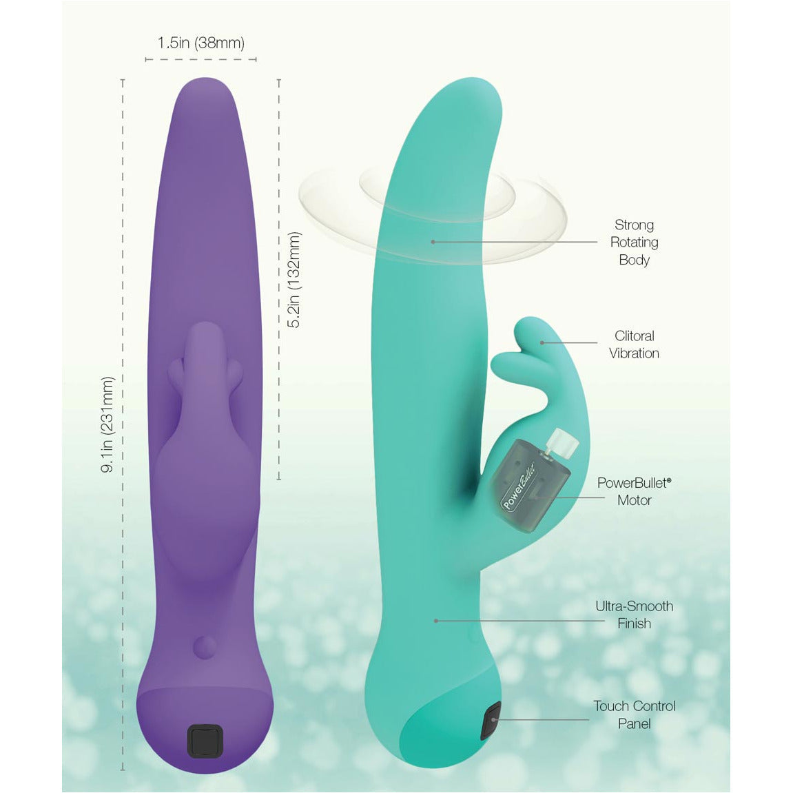 Cygne - Touch - Trio - Vibromasseur Lapin - Rechargeable - Violet