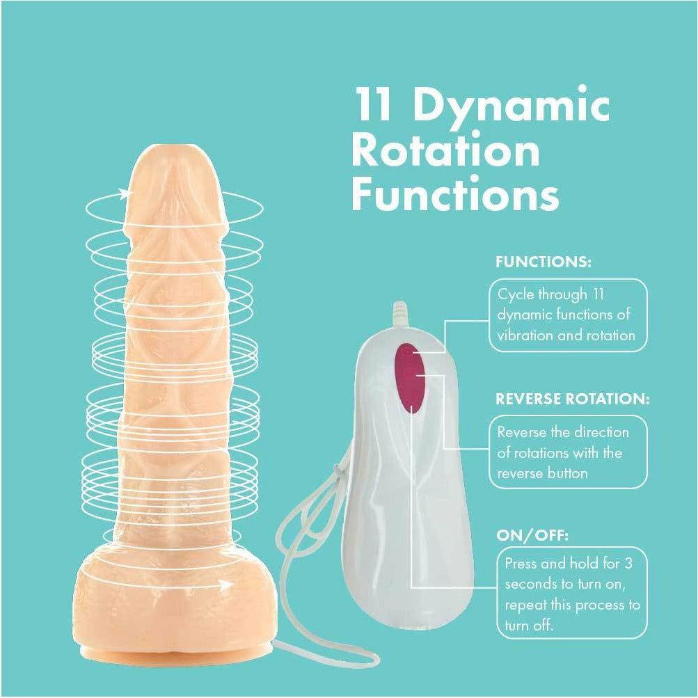 Pure Love® - Lil' Larry Rotating Vibrating Dong with Wired Remote