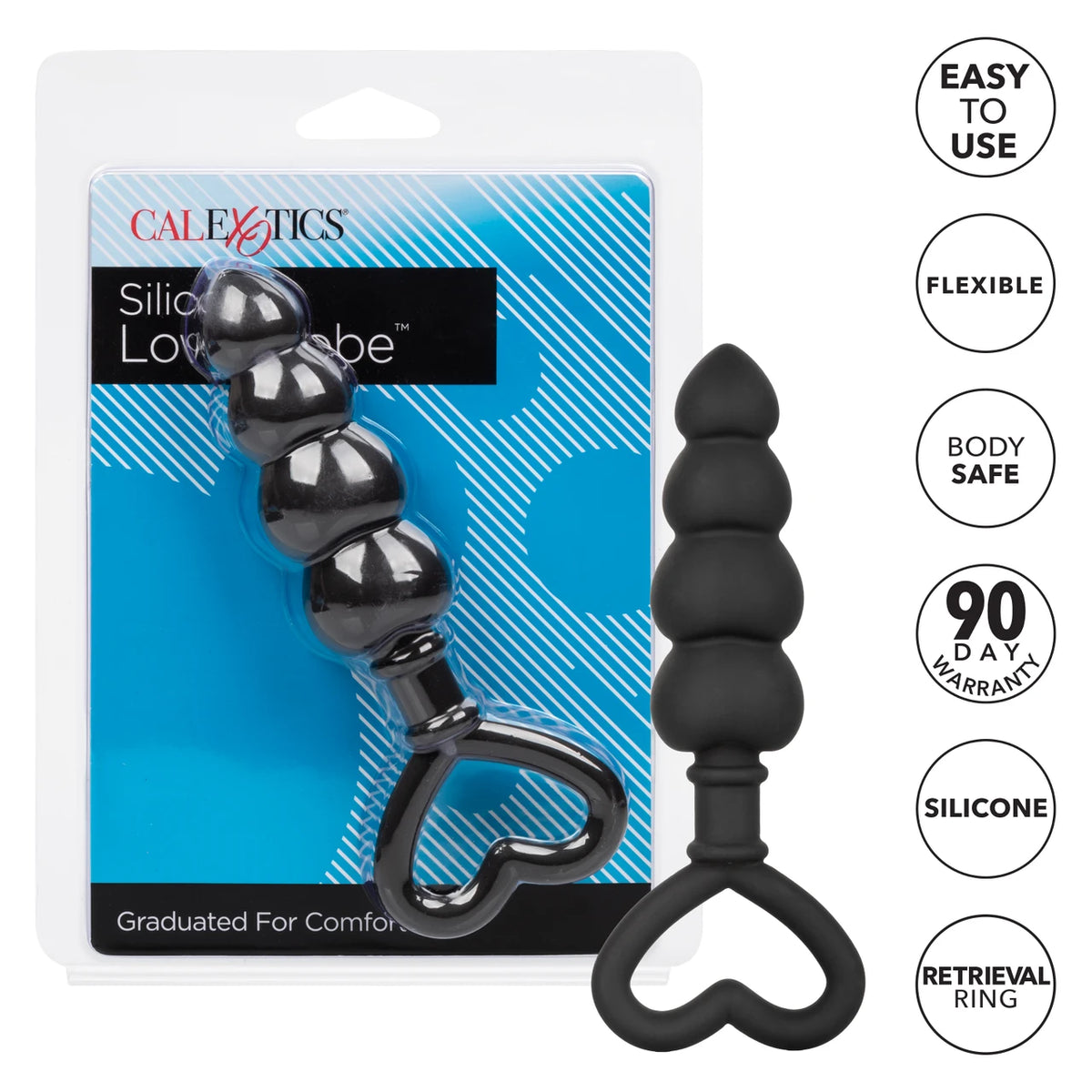 CalExotics® Silicone Heart Butt Plug – Black