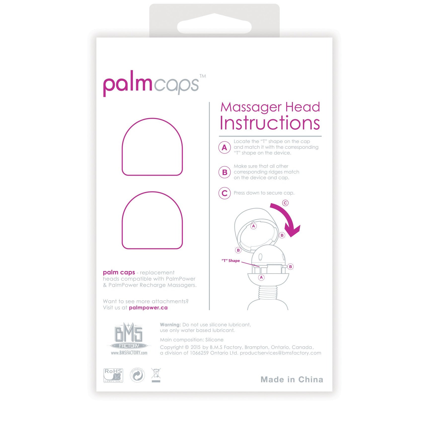 PalmPower - PalmCaps - 2 embouts de rechange en silicone (À utiliser avec le PalmPower)
