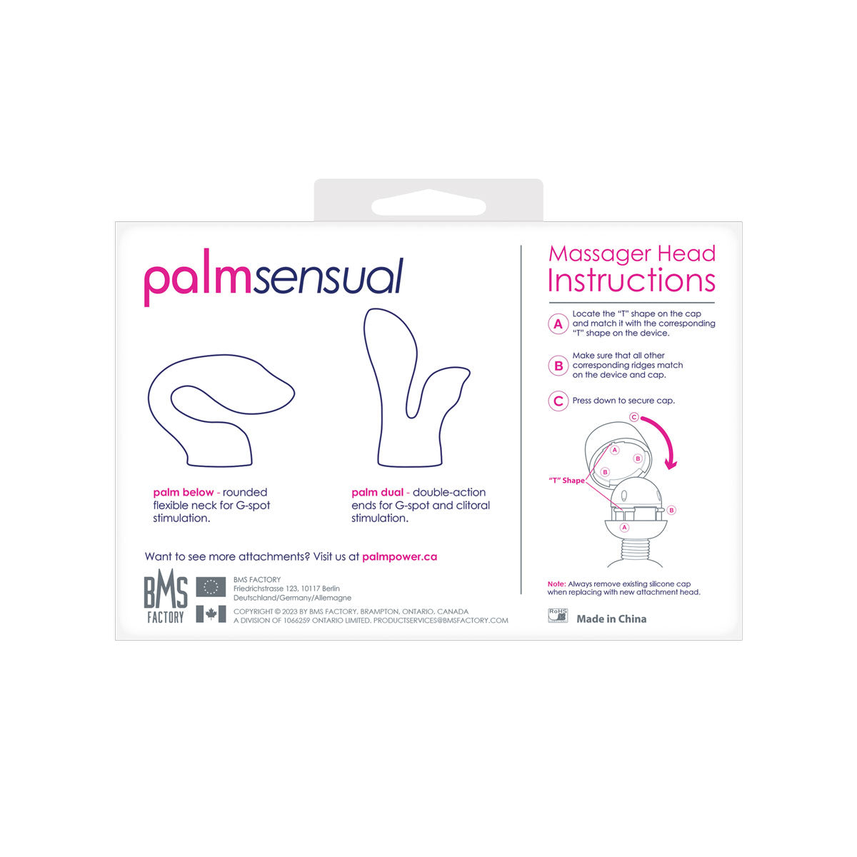 PalmPower - PalmSensual Head Attachments (For Use With PalmPower®) - Blue - 2pcs