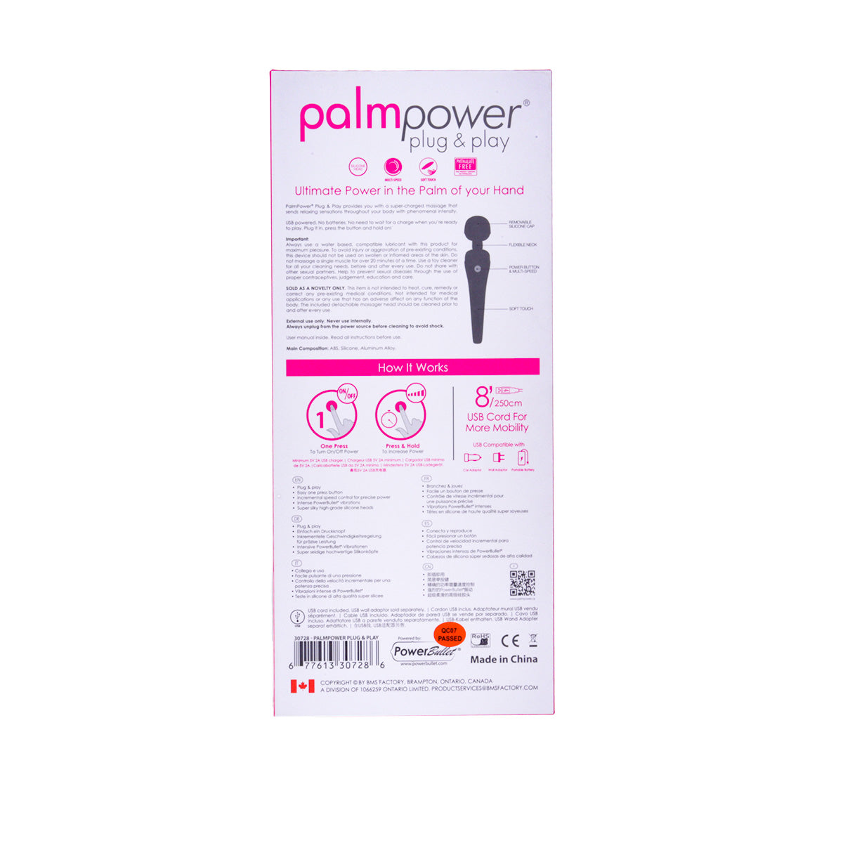 PalmPower - Baguette de massage Plug & Play (Alimentation CC)