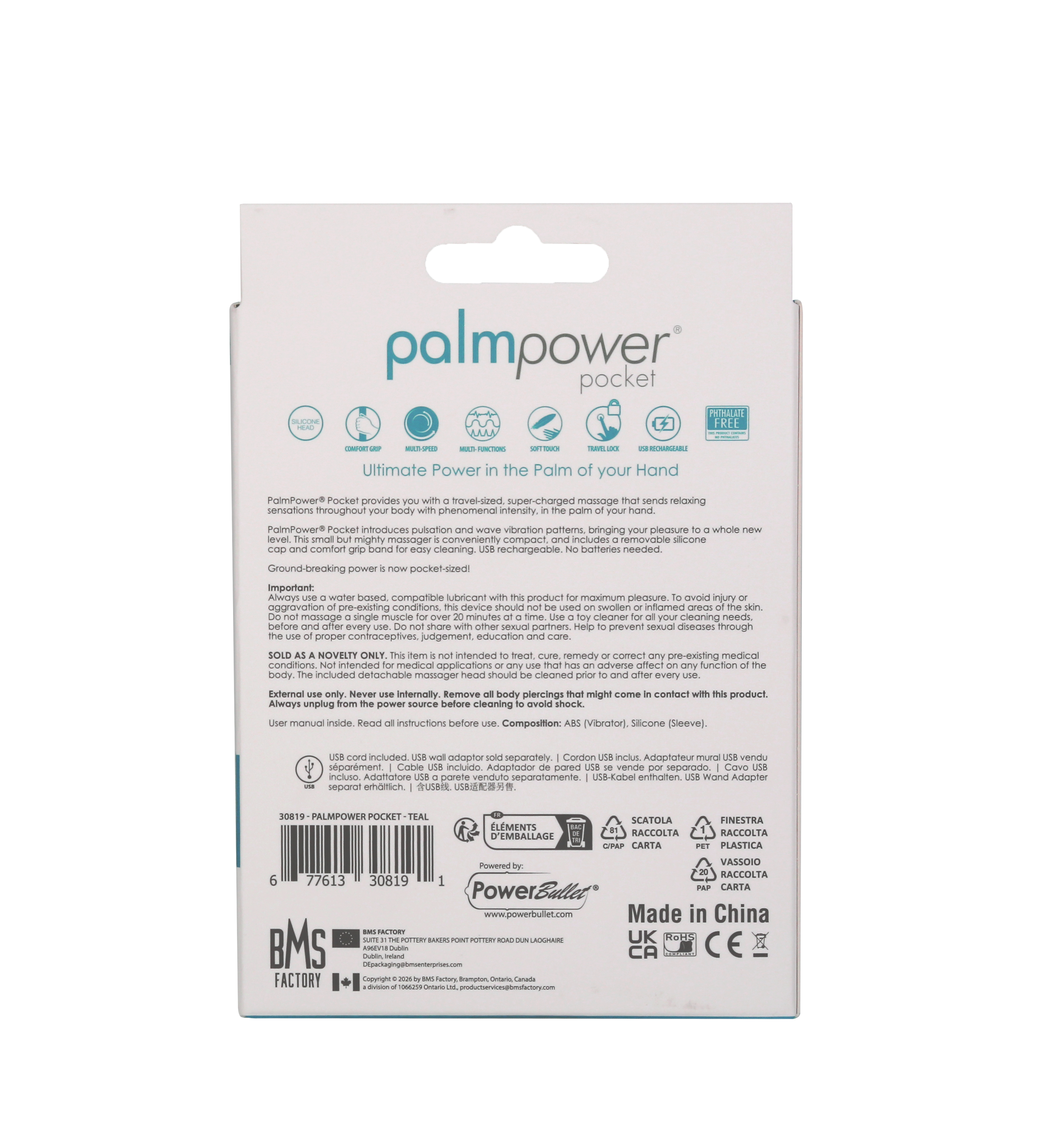 PalmPower - Pocket Rechargeable Mini Massager – Teal