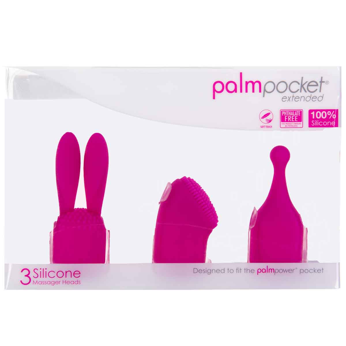 PalmPower - PalmPocket Extended - Silicone Massage Heads - For Use with PalmPower Pocket - Pink
