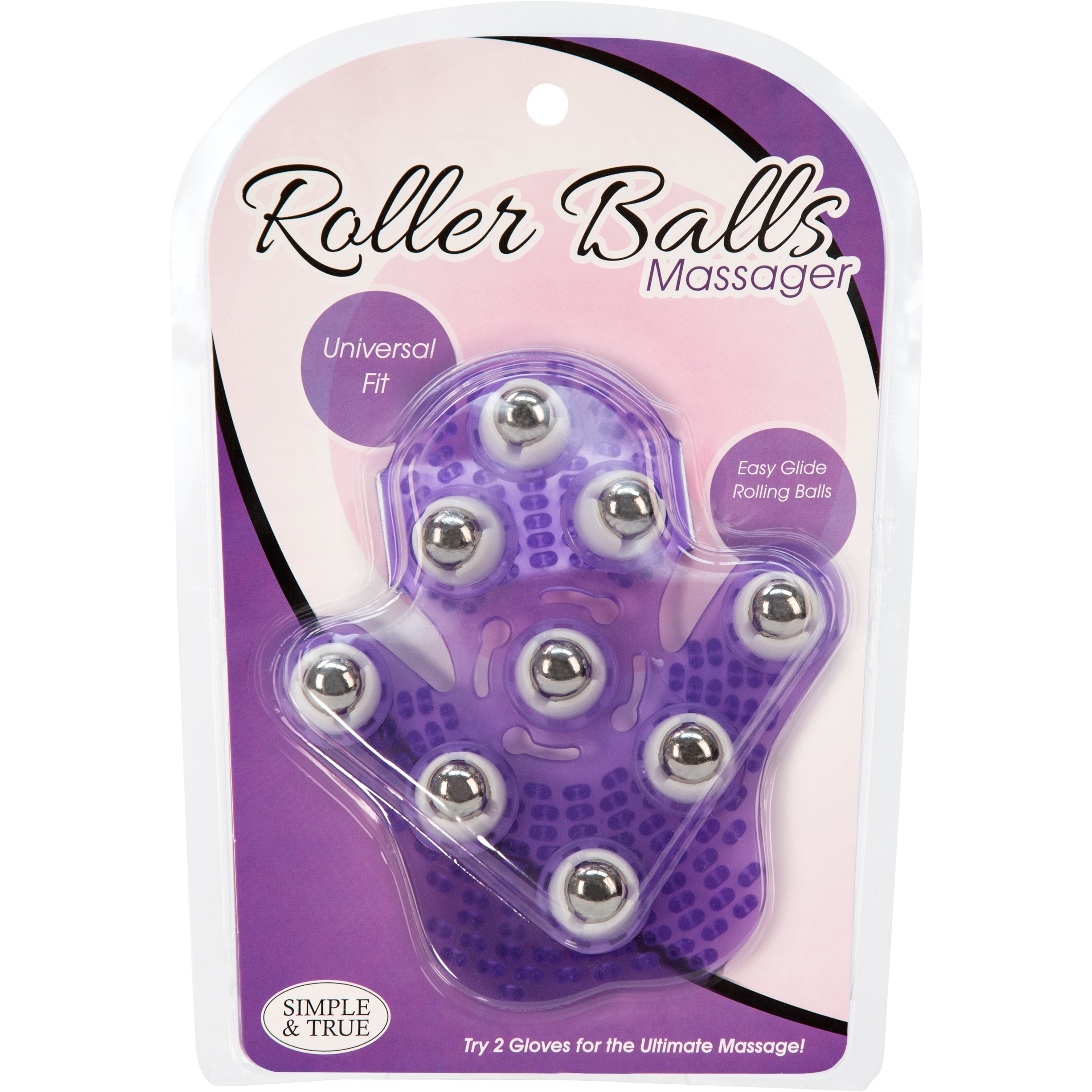Roller Ball Massage Glove - Purple