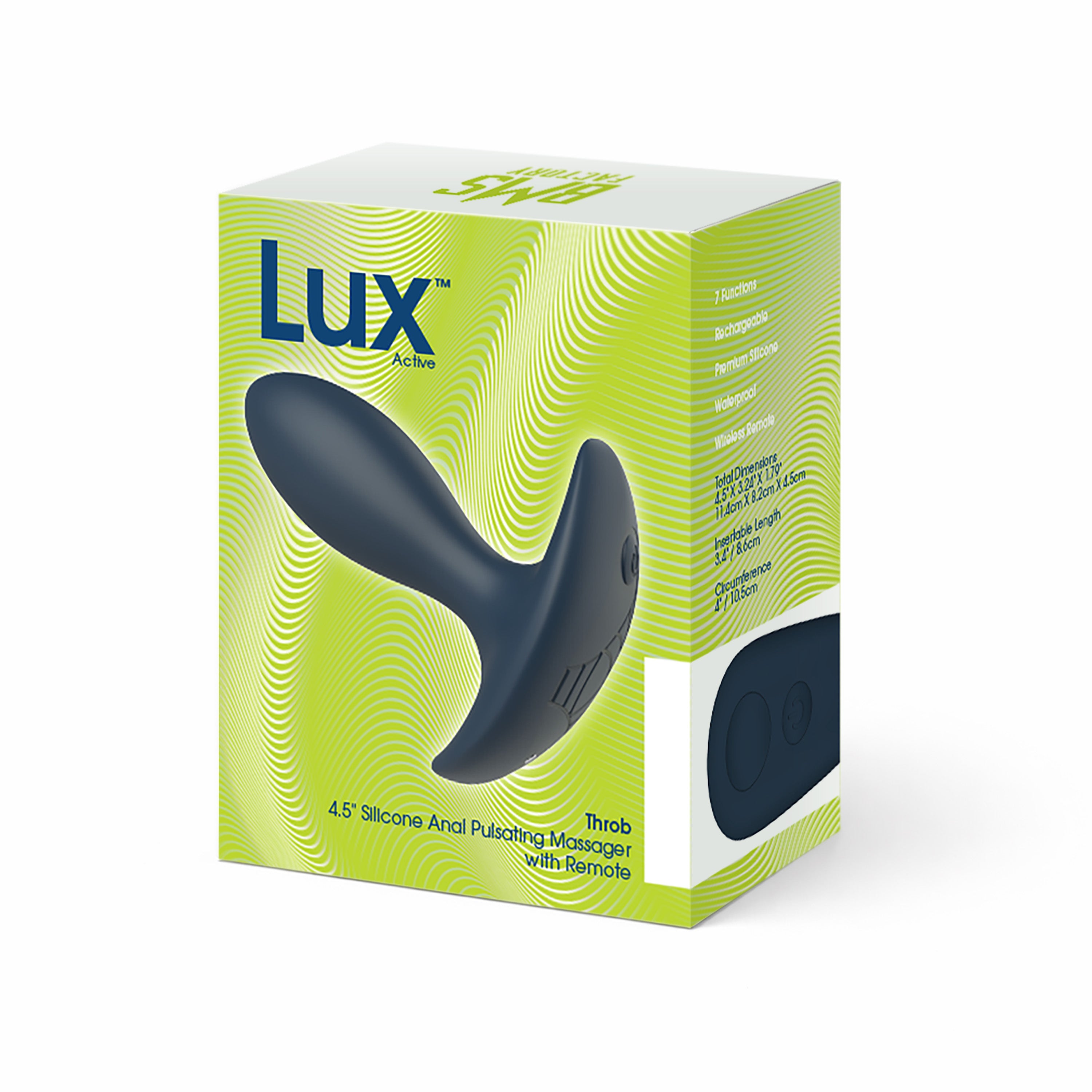 LUX active - Throb - 4.5" Anal Pulsating Massager - Remote Included