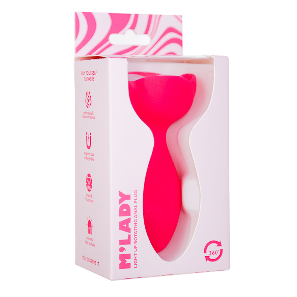 M'Lady - Light Up Rotating Anal Plug - Pink