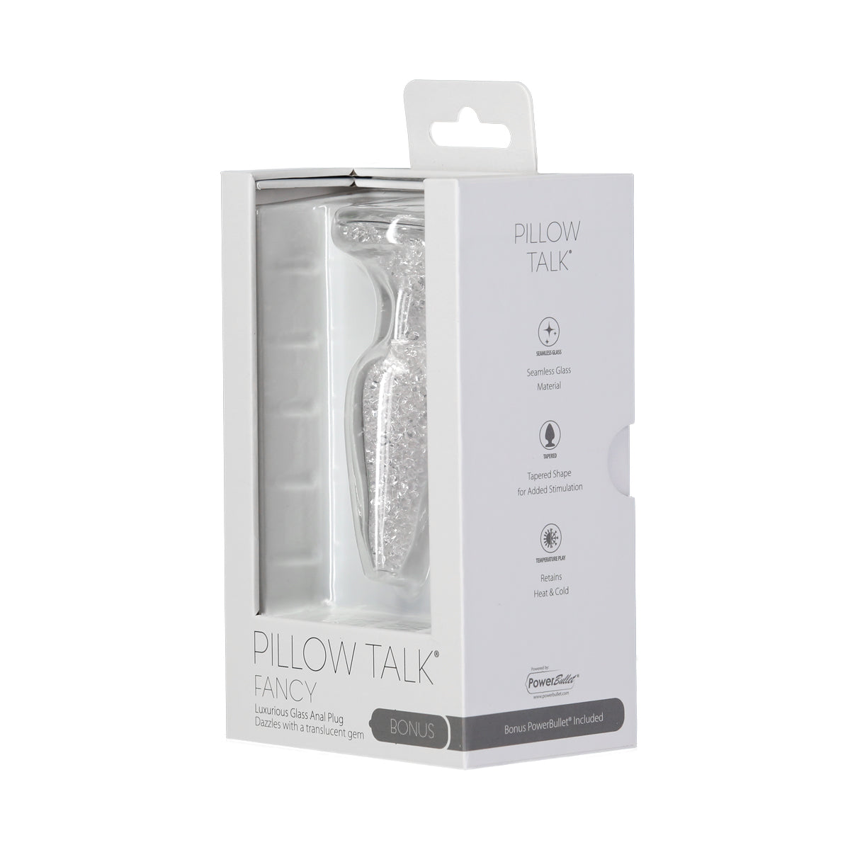PILLOW TALK - FANCY - Luxurious Glass Anal Plug - Crystal Clear