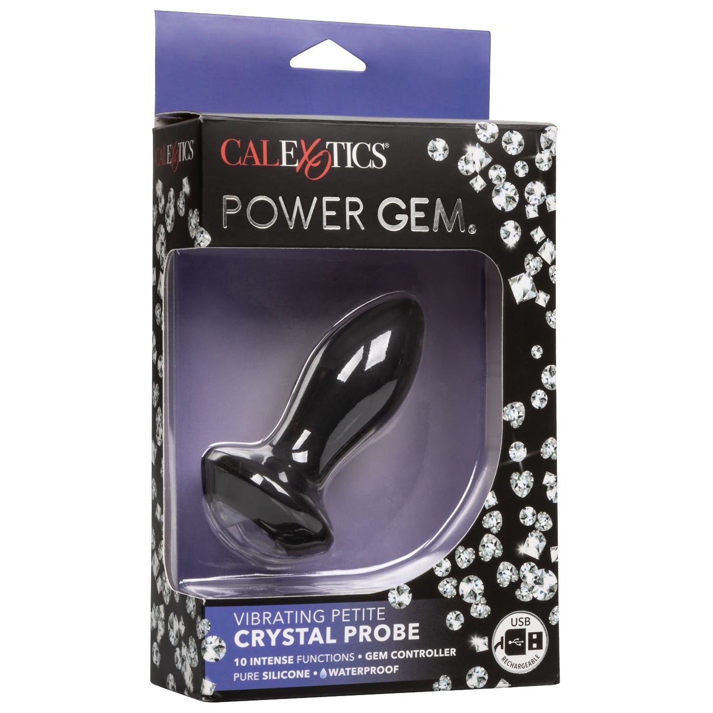 CalExotics® Sonde Vibrante en Cristal Power Gem – Noire