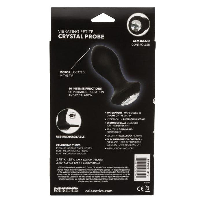 CalExotics® Sonde Vibrante en Cristal Power Gem – Noire