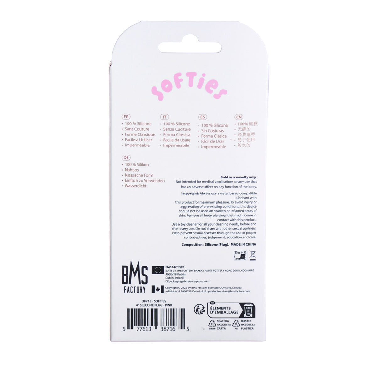 Softies Plug anal en silicone 10 cm – Rose