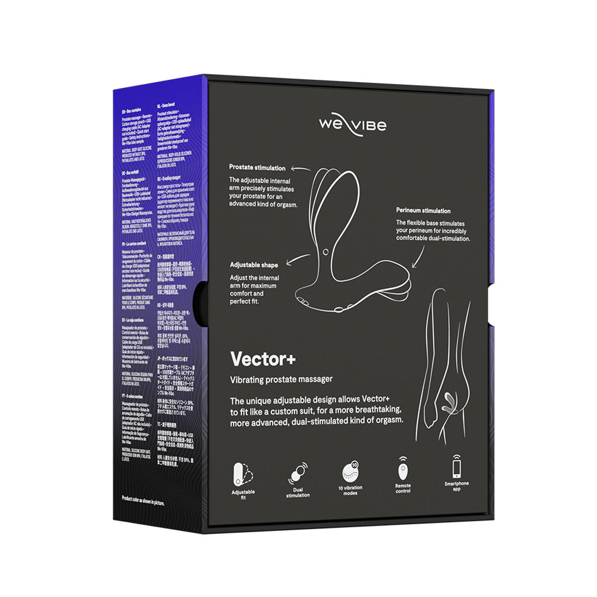 We-Vibe® Vector+ - Vibrating Prostate Massager - Charcoal Black