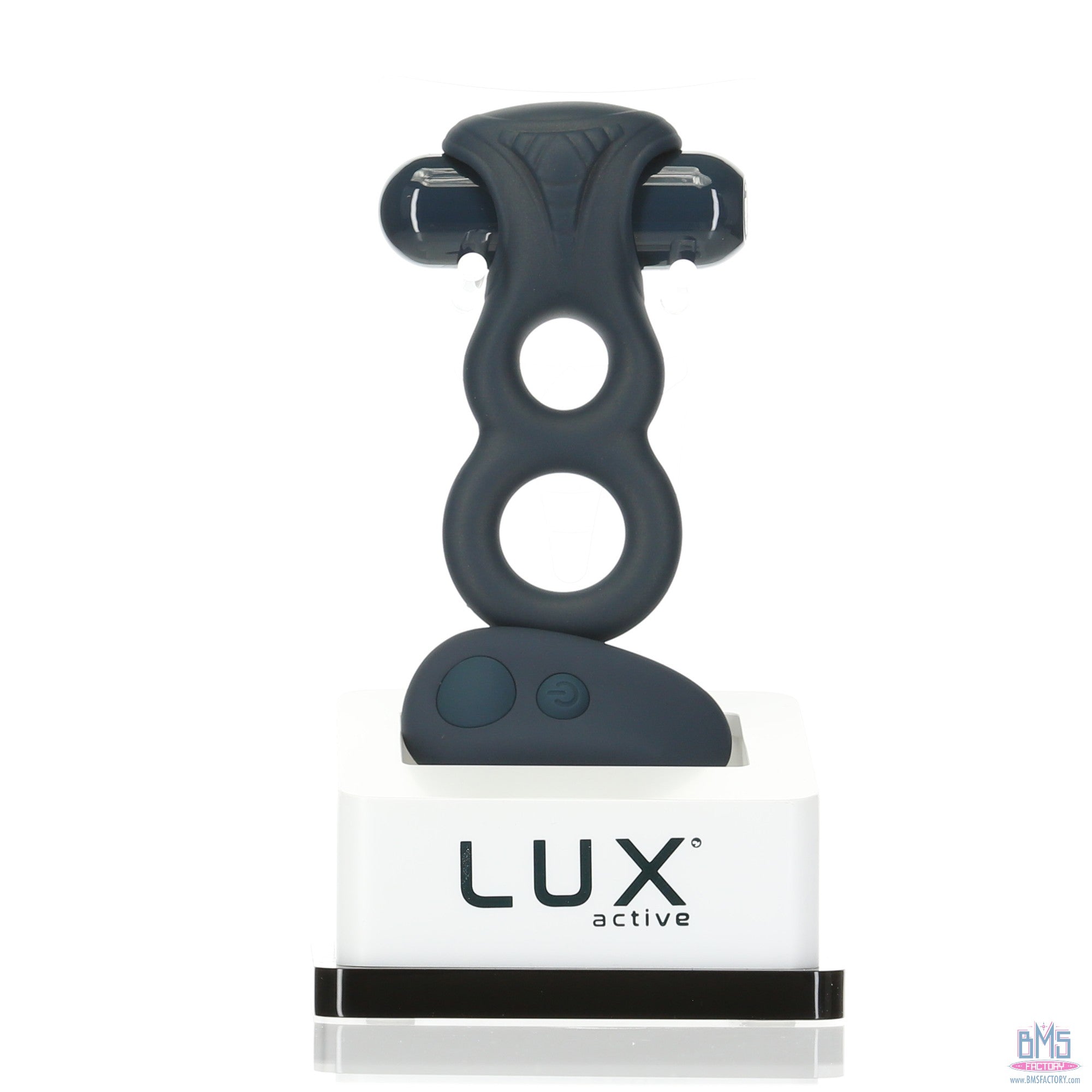 LUX active - Triad - 4.5" Vibrating Dual Cock Ring - Remote Included
