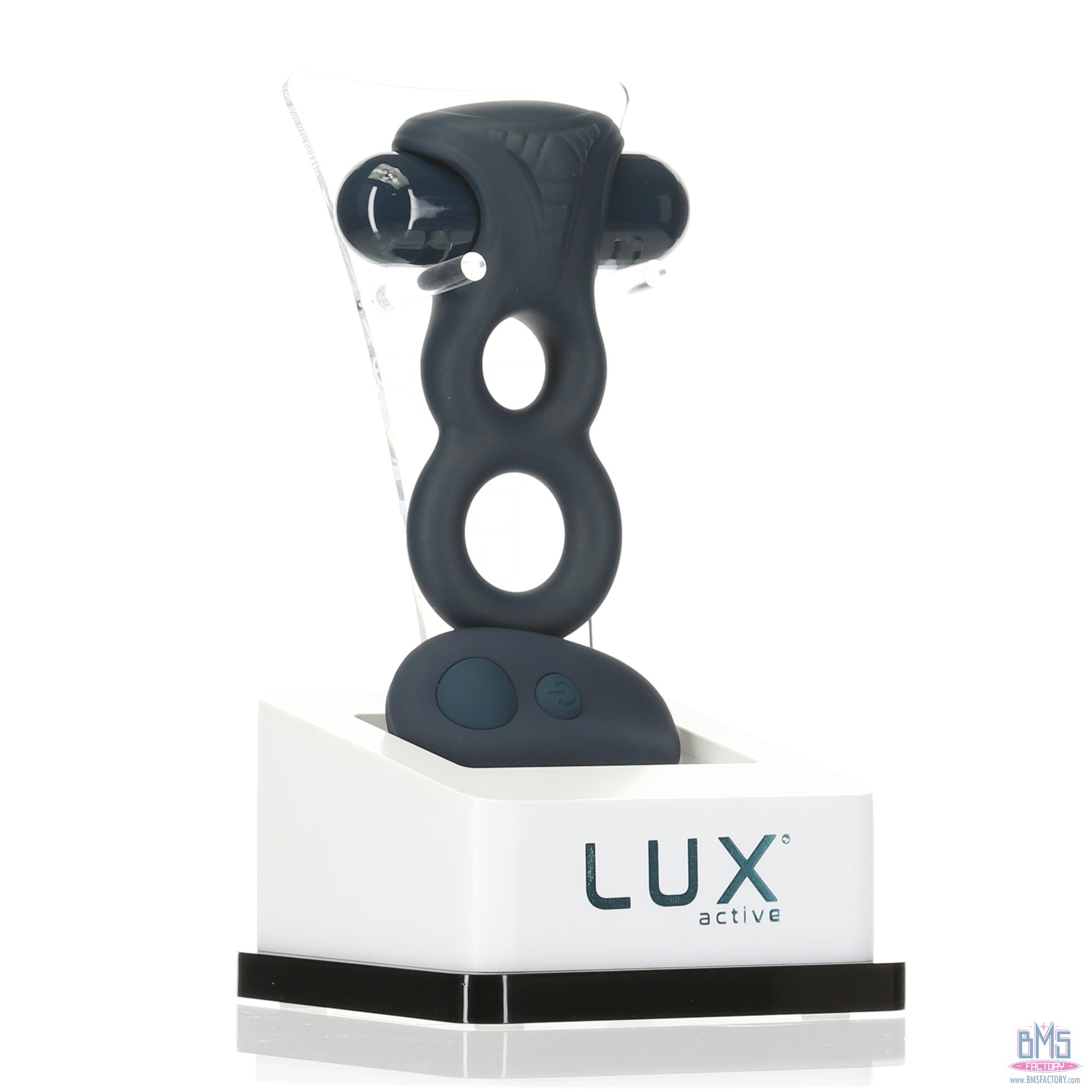 LUX active - Triad - 4.5" Vibrating Dual Cock Ring - Remote Included