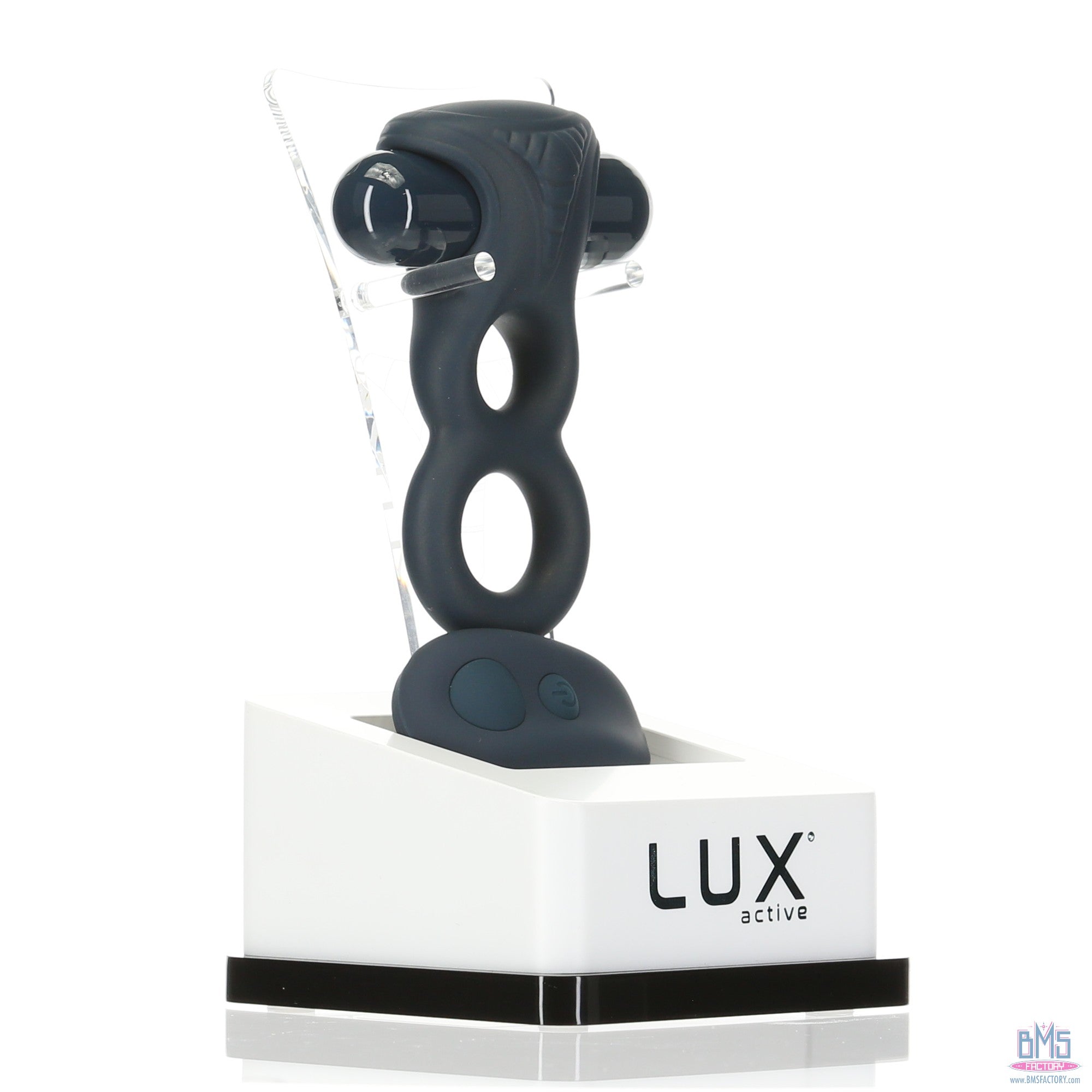 LUX active - Triad - 4.5" Vibrating Dual Cock Ring - Remote Included