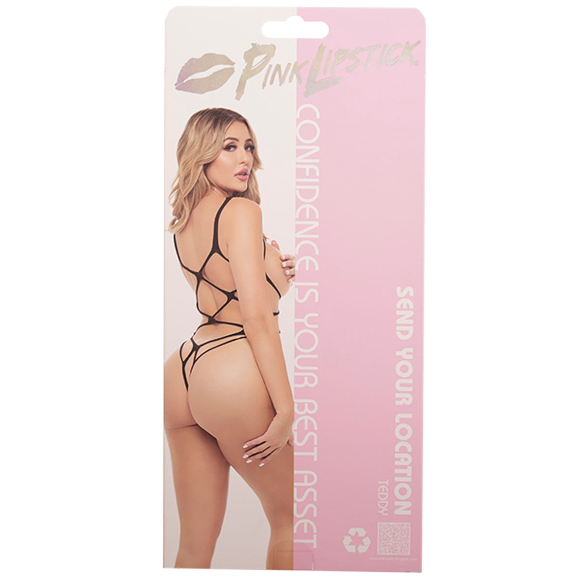 PINK LIPSTICK - Send Your Location Teddy - One Size Fits Most - Black