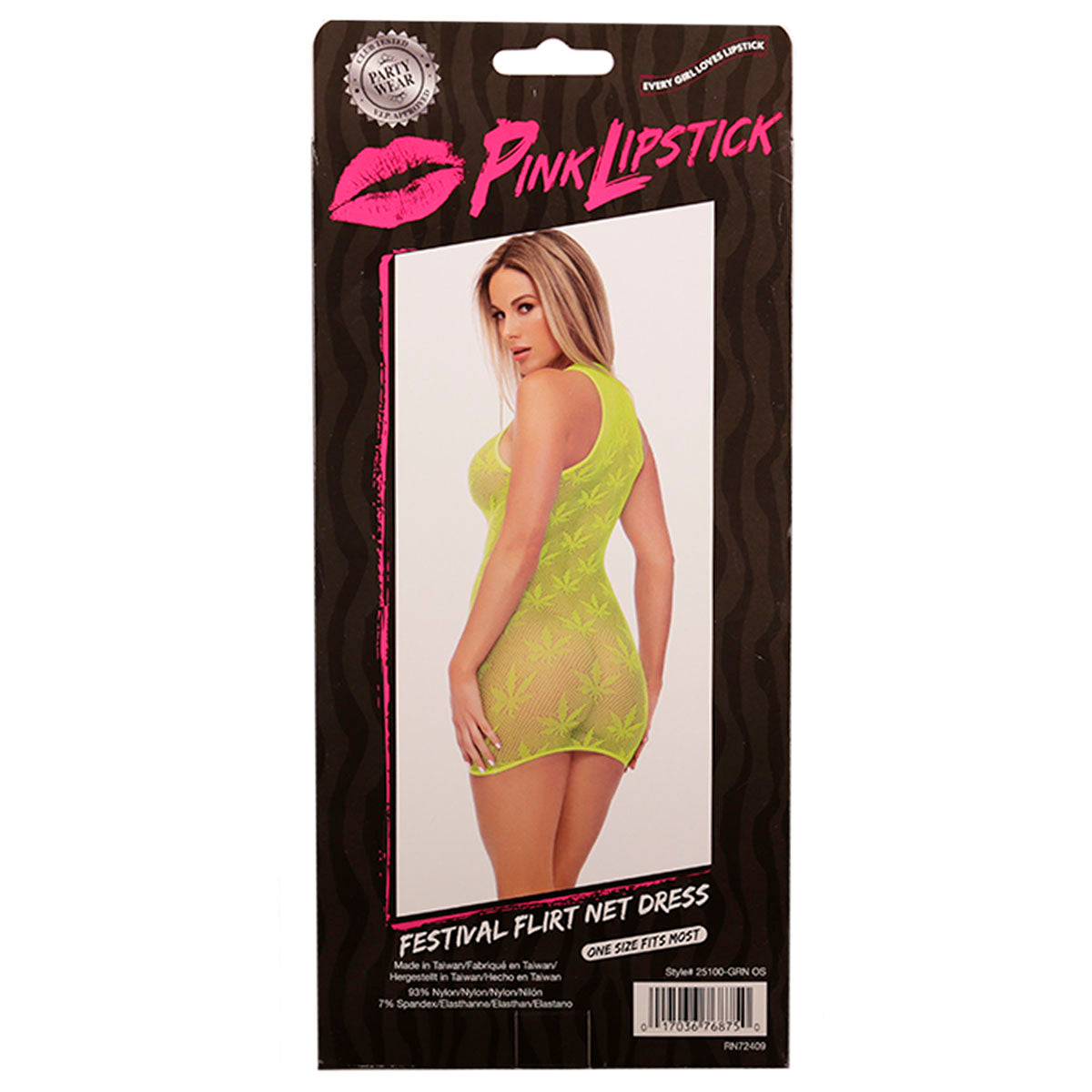 PINK LIPSTICK - Festival Flirt Net Dress - One Size Fits Most - Green