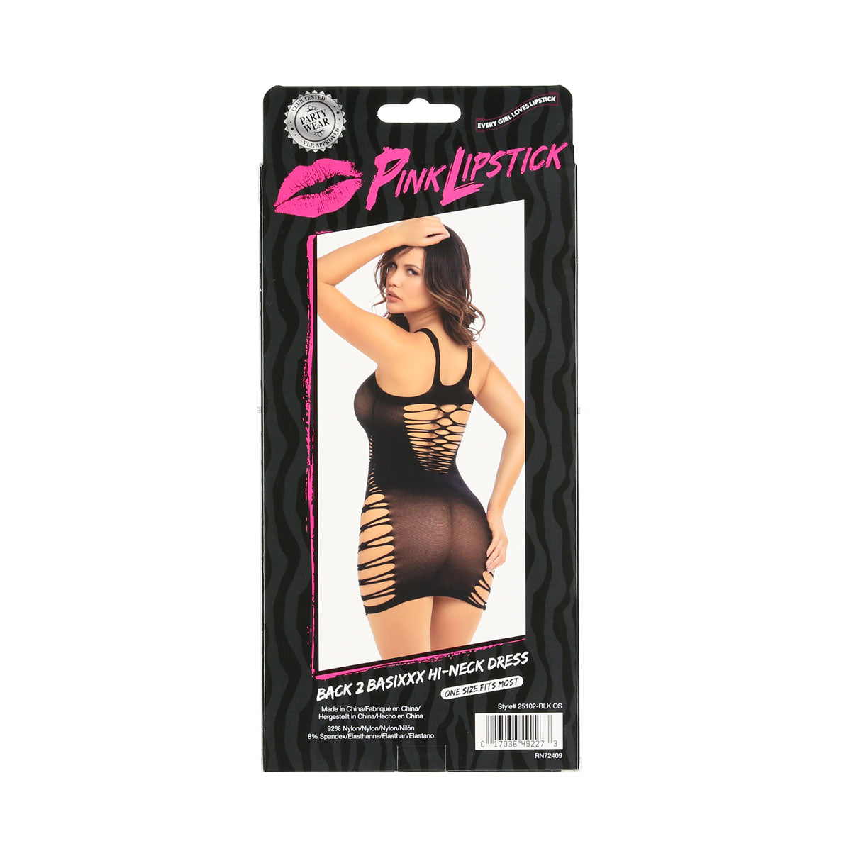 Pink Lipstick - Robe Col Montant Back 2 Basixxx - Noir - TU