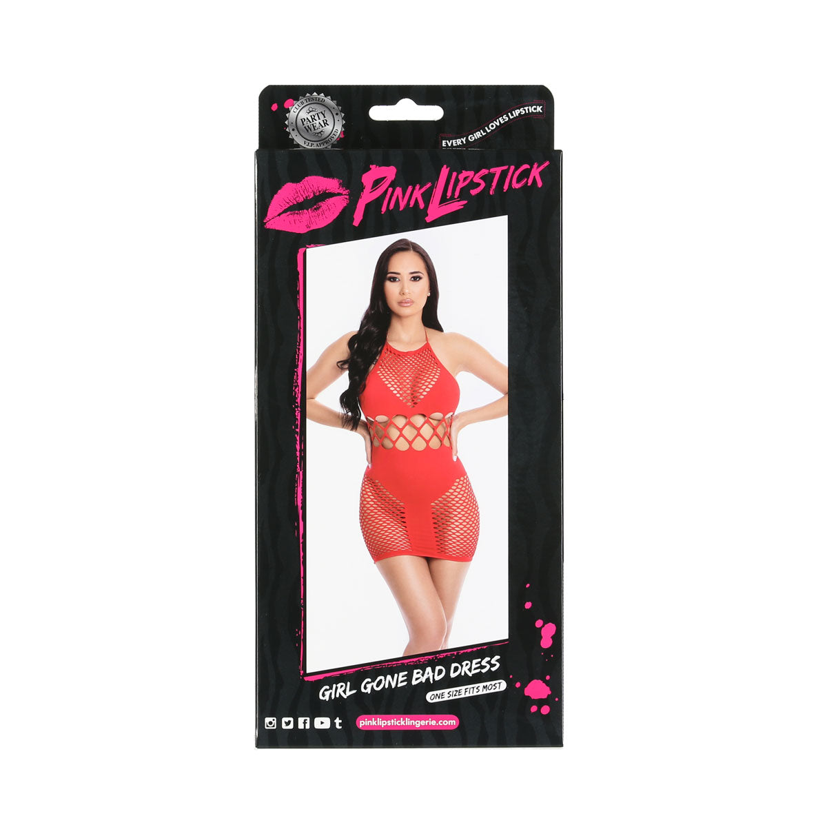 PINK LIPSTICK - Girl Gone Bad Dress - One Size Fits Most Fits Most - Red