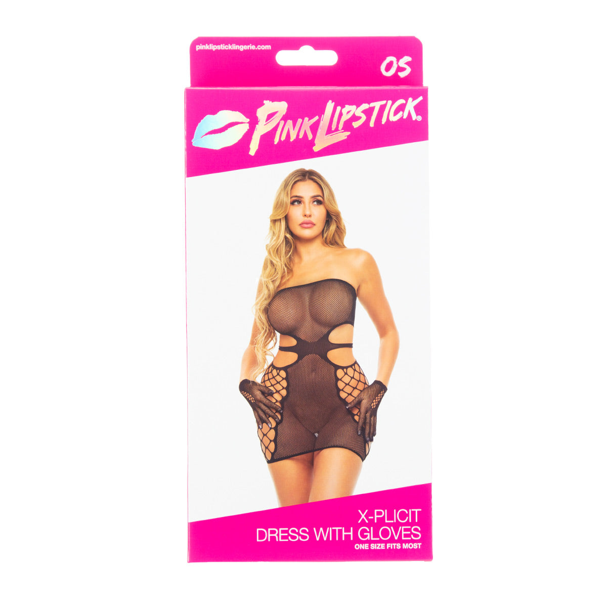 Robe avec gants Pink Lipstick X-Plicit - Noir