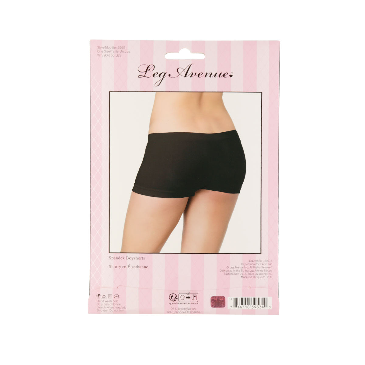 Shorty sans coutures Leg Avenue – Taille unique – Noir