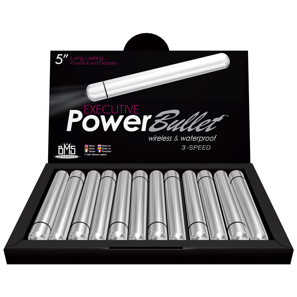 BMS - Executive PowerBullet Vibrator - 5" - Silver