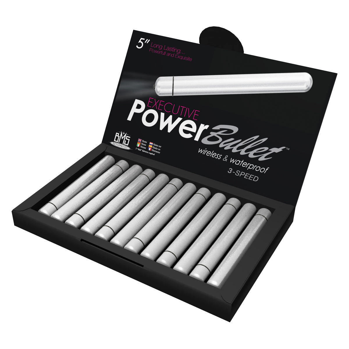 BMS - Executive PowerBullet Vibrator - 5" - Silver