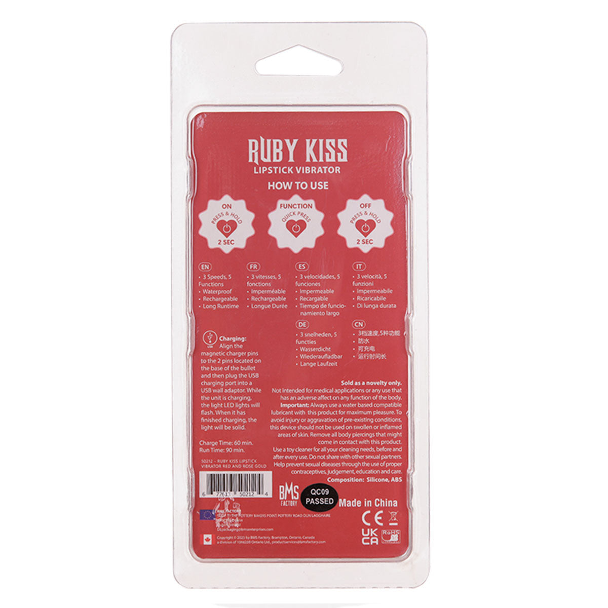 Rouge à lèvres Ruby Kiss – Rouge et or rose