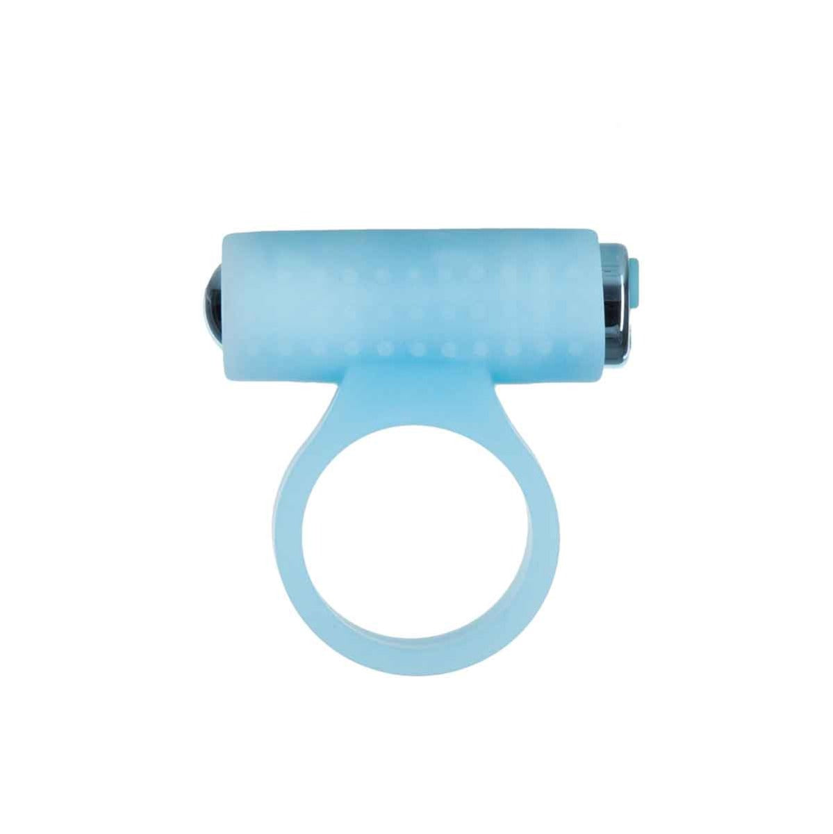 PowerBullet - Cosmic Ring - Vibrating Cock Ring - Glow-in-the-Dark Blue
