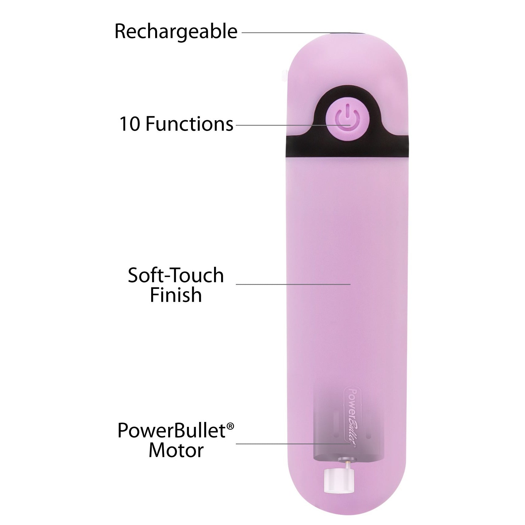 Simple & True 3.5" Bullet Vibrator - Rechargeable - Purple