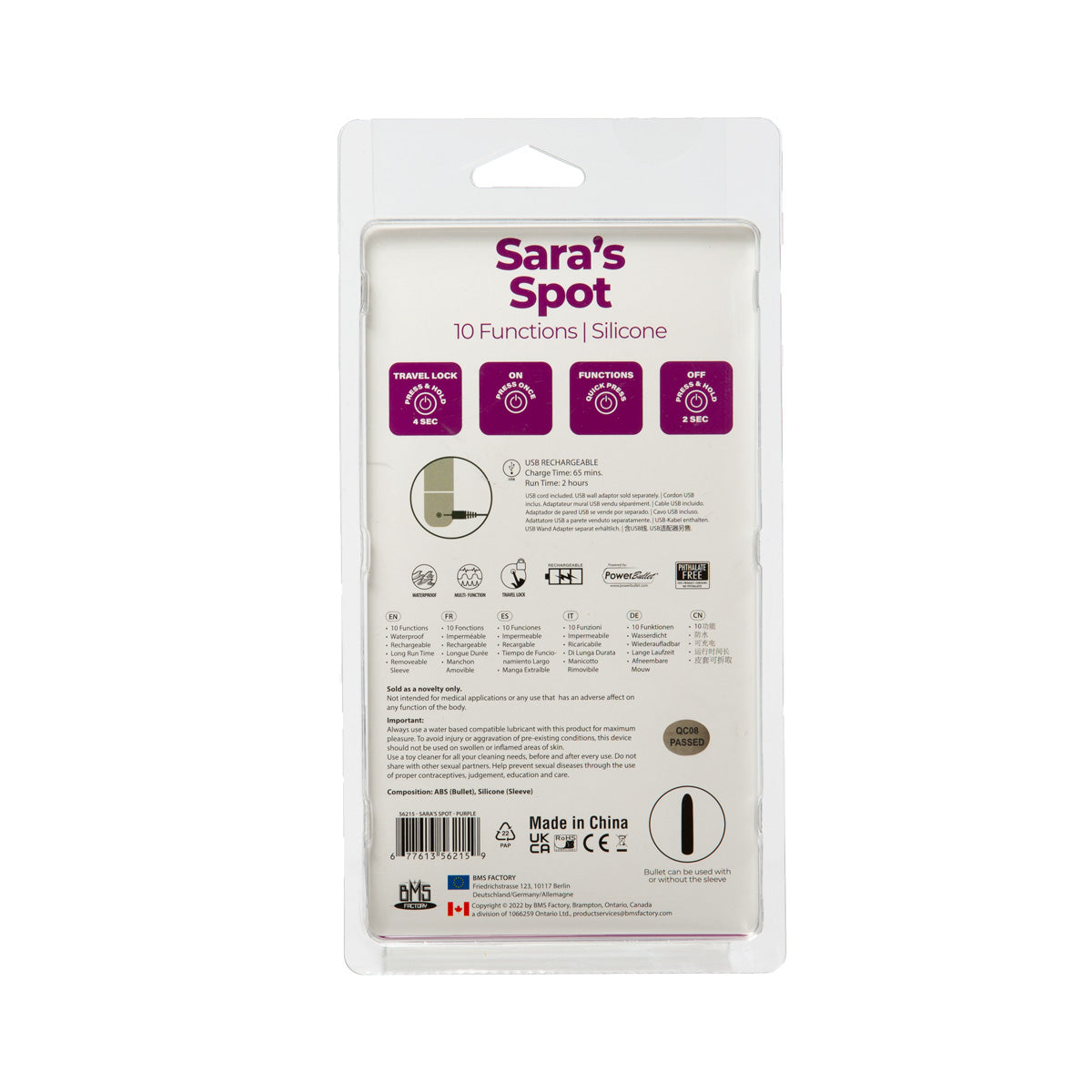 PowerBullet - Le coin de Sara - Vibrateur point G compact - Violet